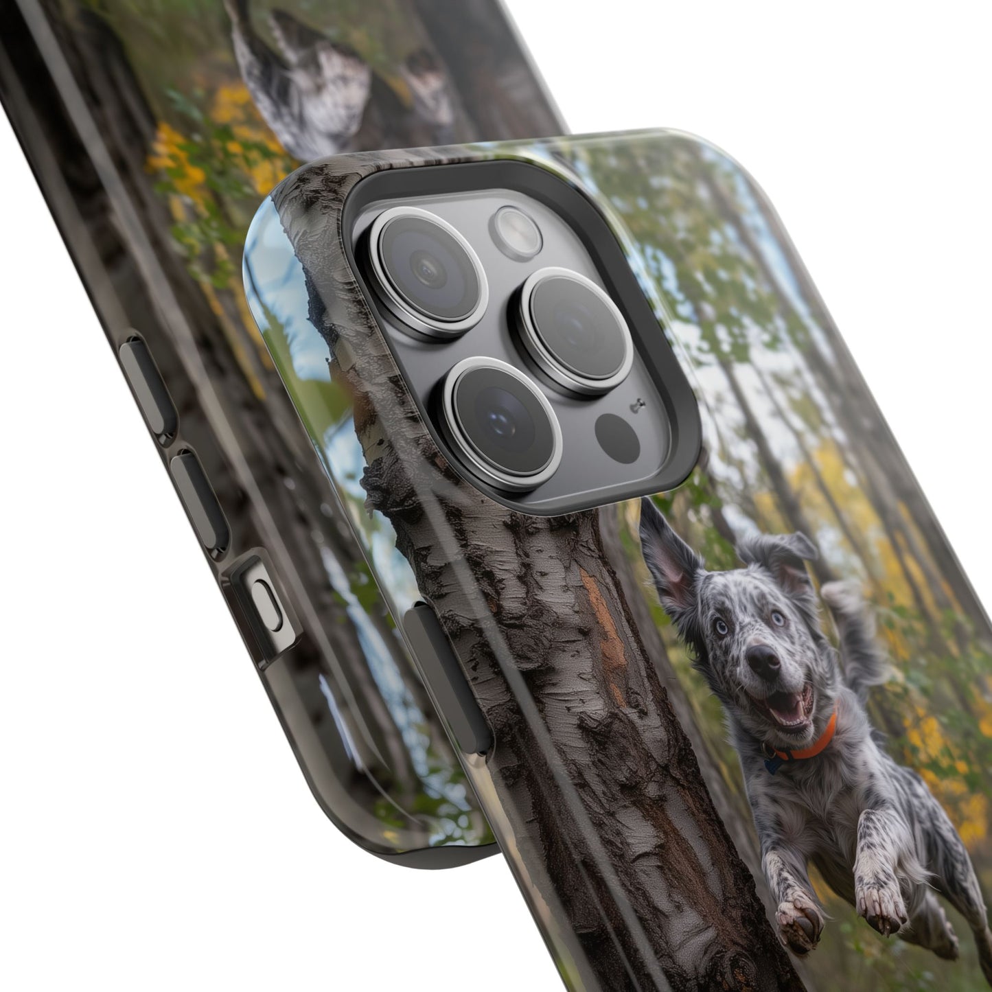 Happy Forest Dog MagSafe iPhone Case – Nature-Inspired Protective Cover