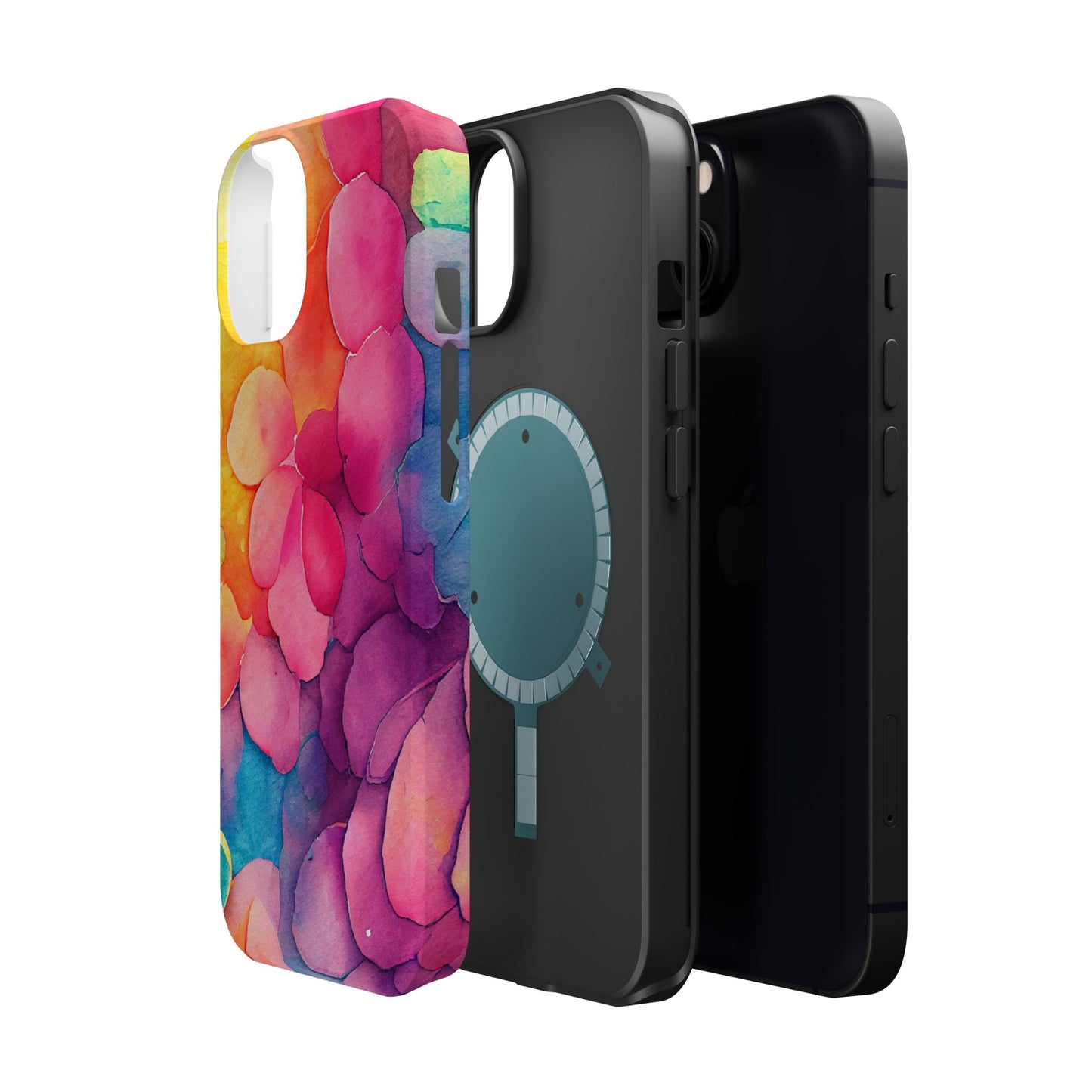 Sunset Petals Watercolor MagSafe iPhone Case – Slim Design, Glossy Finish