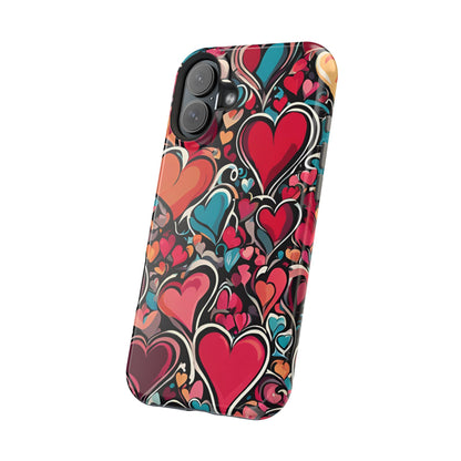 Vibrant Multicolor Heart Art – MagSafe-Compatible iPhone Case