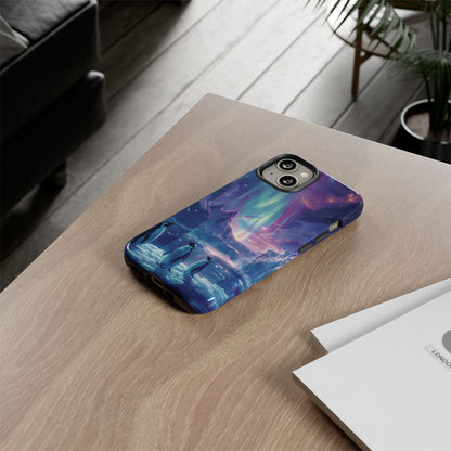 Penguin Parade Northern Lights iPhone Case