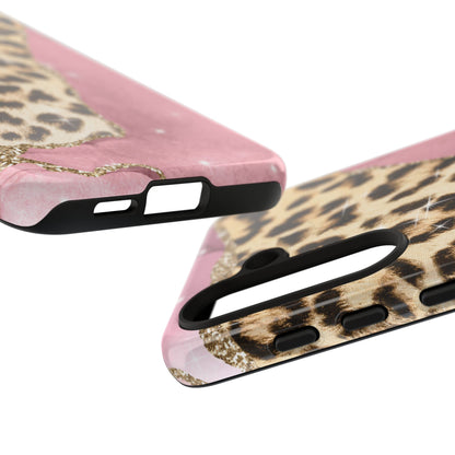 Pink Glam Leopard - Samsung Galaxy Series Case with Glitter Accents