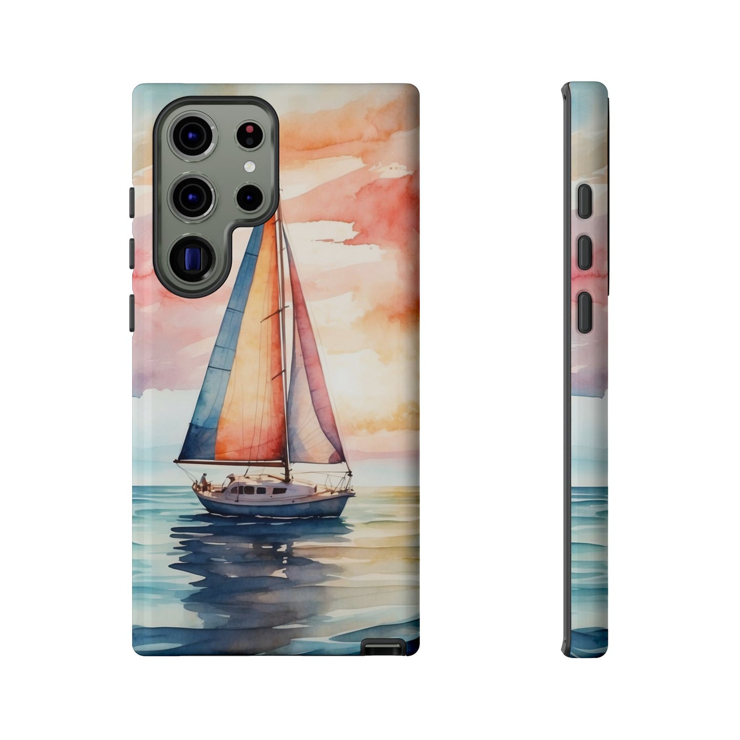 Sailboat Sunset Samsung Galaxy Case – Vibrant Watercolor Design