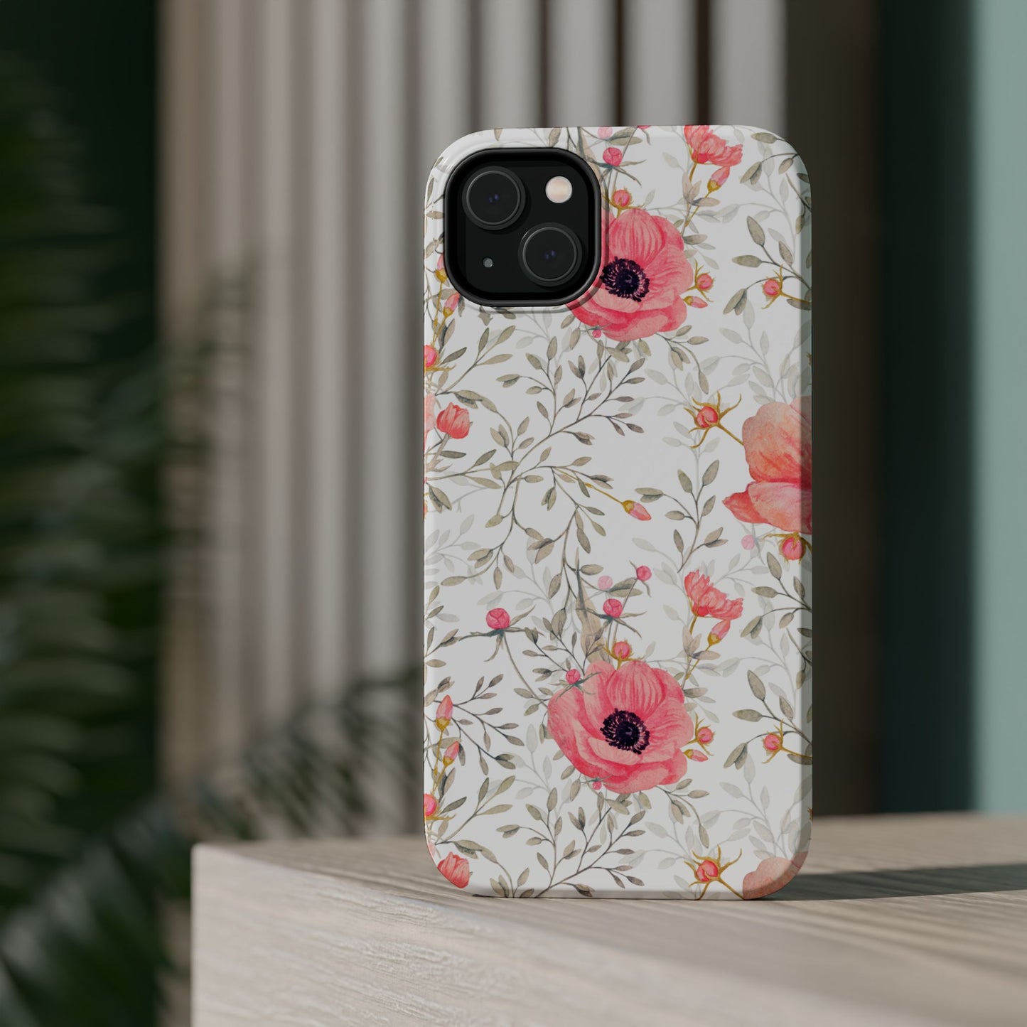 Pink Floral Watercolor MagSafe iPhone Case – Elegant Blossom Design with Magnetic Compatibility