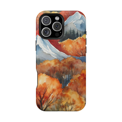 Autumn Mountain Forest Watercolor - MagSafe iPhone Case