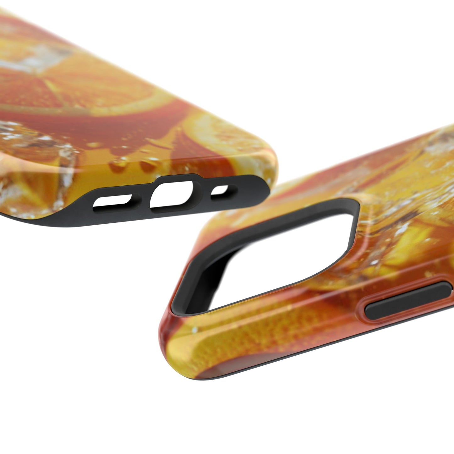 Citrus Orange Splash MagSafe iPhone Case – Dual-Layer Tough Protection, Vibrant Summer Design