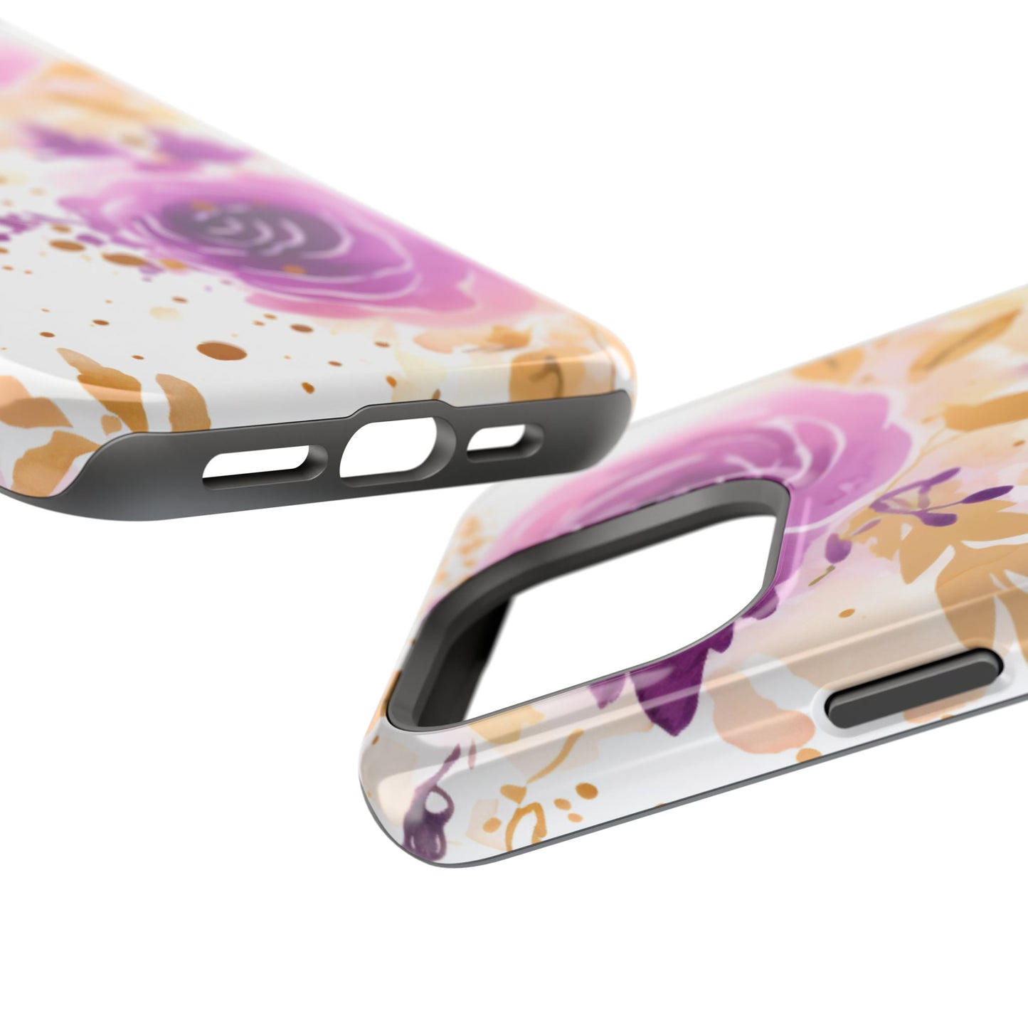 Soft Purple & Gold Floral Splash - MagSafe iPhone Series Case