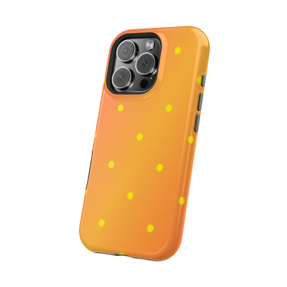 Sunset Gradient Polka Dots MagSafe iPhone Case – Shockproof, Matte Finish, Dual-Layer Protection