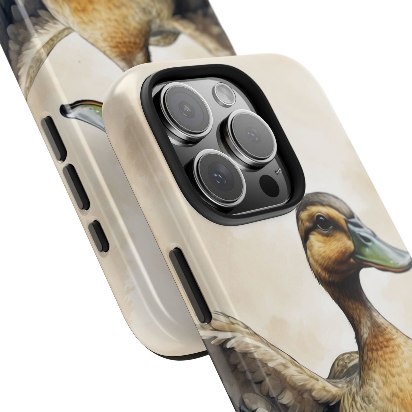 Graceful Duck in Watercolor Scene - iPhone Case