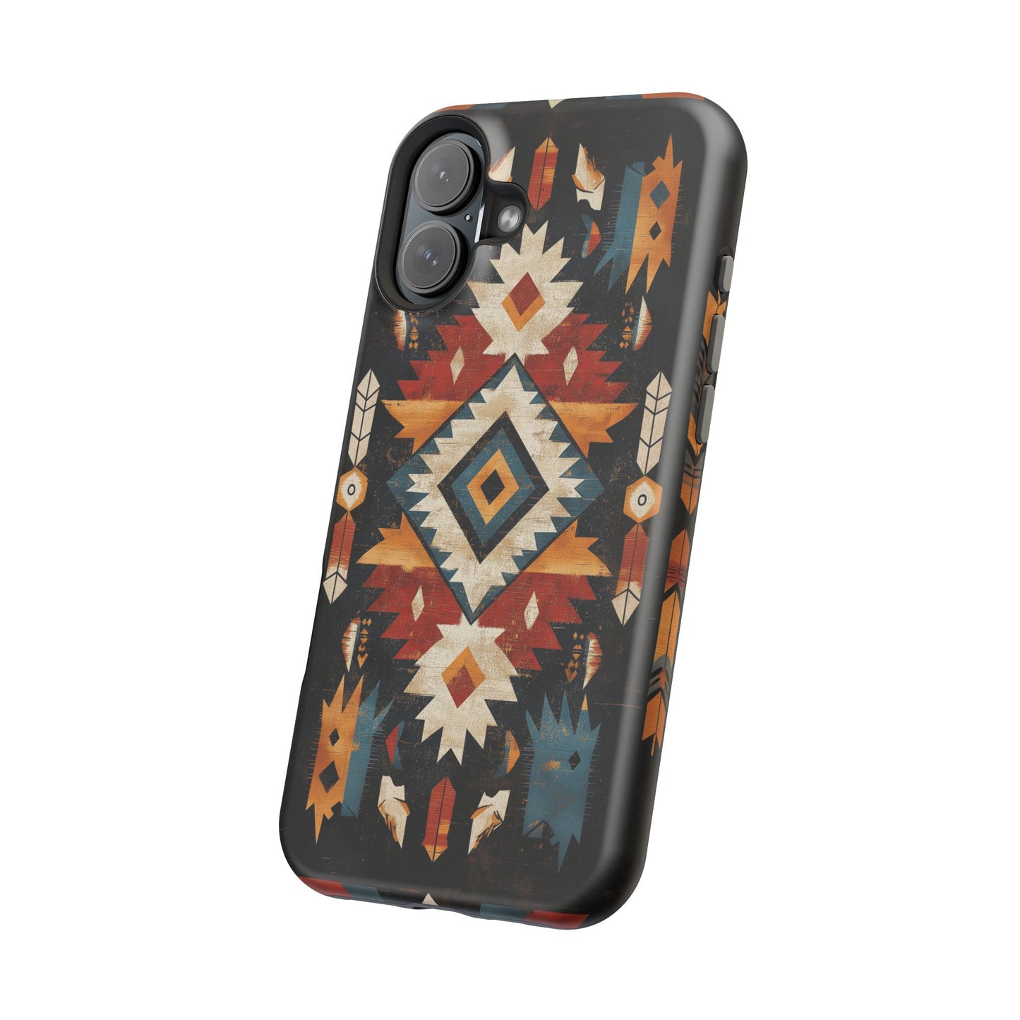 Southwestern Arrow & Diamond Tough MagSafe iPhone Case – Bold Tribal Design, Dual-Layer Protection