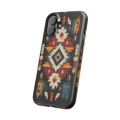 Southwestern Arrow & Diamond Tough MagSafe iPhone Case – Bold Tribal Design, Dual-Layer Protection