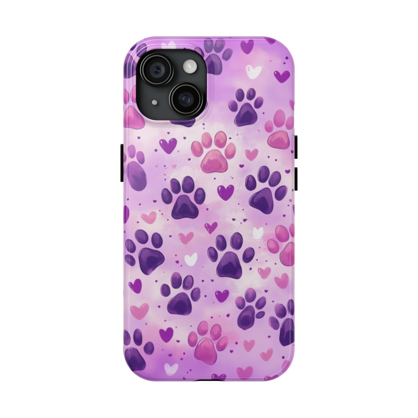 Purple Paw Print iPhone Case - Cute Pet-Themed Protective Cover