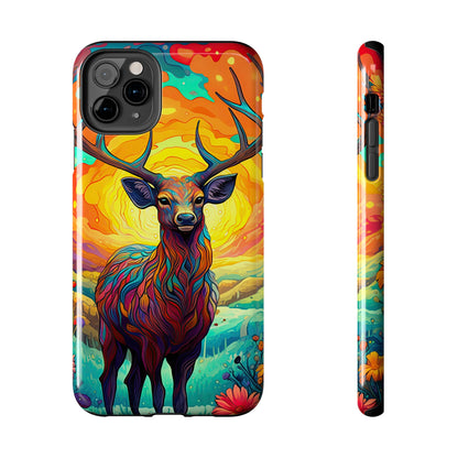 Vibrant Stag in Bloom – iPhone Case