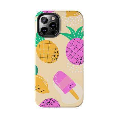 Tropical Pop iPhone Case – Fun Pineapple & Lemon Design with Vibrant Summery Colors