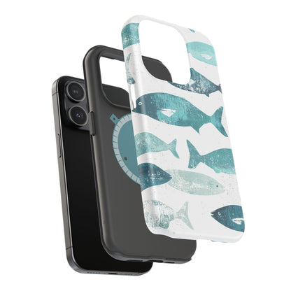 Vintage Blue Fish Print - MagSafe iPhone Series Case