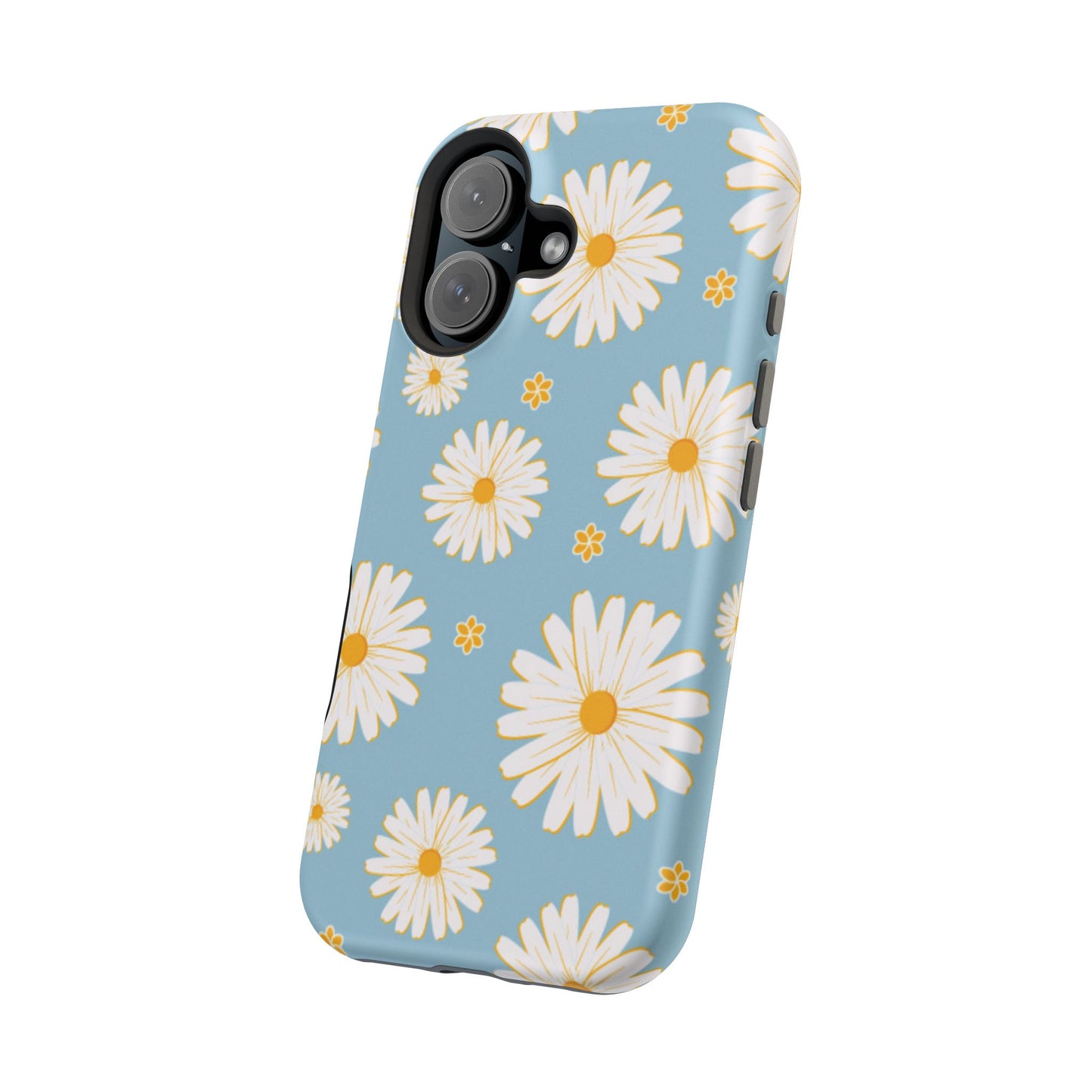 Bright Daisy MagSafe iPhone Case – Light Blue Background, Shockproof and Slim Design