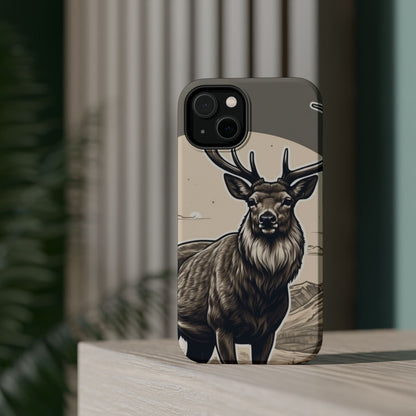 Monochrome Majesty – Regal Stag MagSafe iPhone Cases