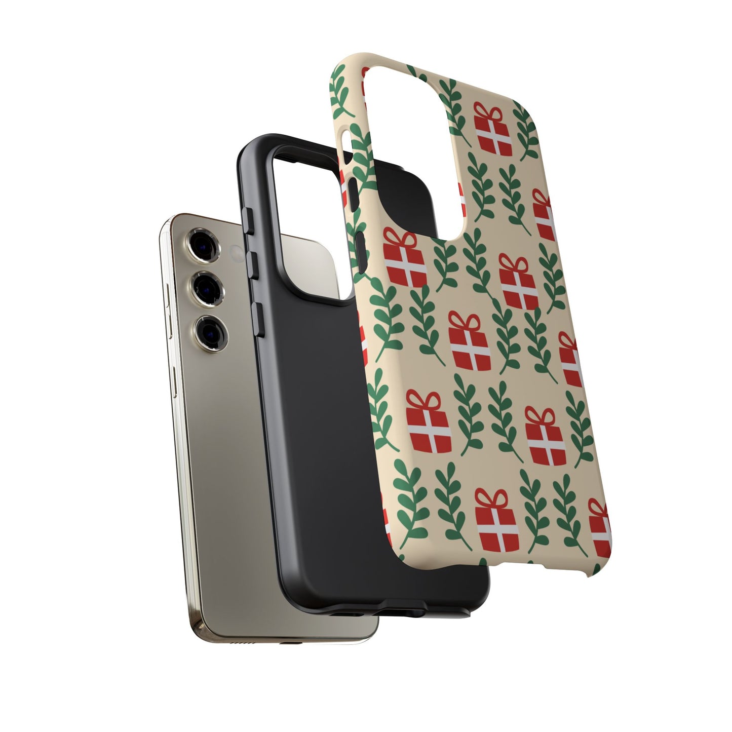 Samsung Galaxy Case: Holiday Cheer – Red Gifts & Green Leaves