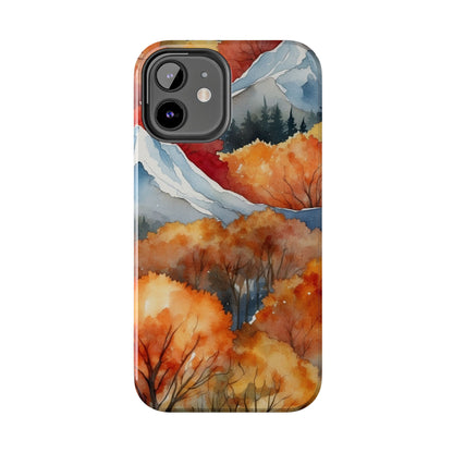 Autumn Mountain Forest Watercolor - iPhone Case