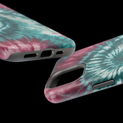 Teal and Pink Tie-Dye MagSafe Case – Stylish and Functional