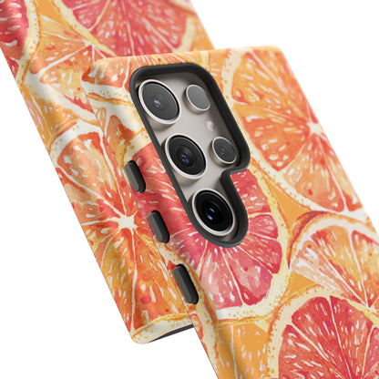 Watercolor Citrus Splash Tough Samsung Galaxy Case – Vibrant Fruit Print, Shock - Resistant Design - BOGO Cases