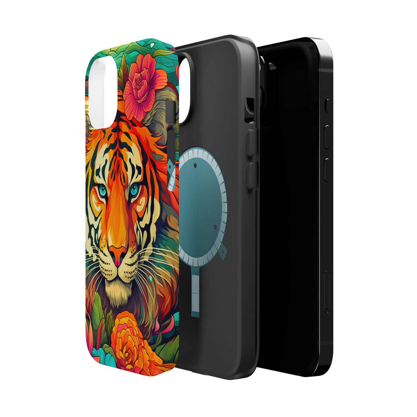 Fierce Rainbow Tiger Art - MagSafe iPhone Case