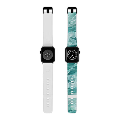 Elegant Flowing Teal Fabric Apple Watch Band