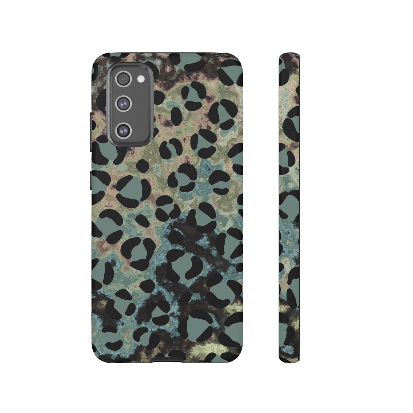 Moody Watercolor Leopard Print Tough Samsung Galaxy Case – Earthy Abstract Pattern with Dual-Layer Protection