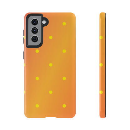 Sunset Gradient Polka Dots Samsung Galaxy Case – Shockproof, Matte Finish, Dual-Layer Protection