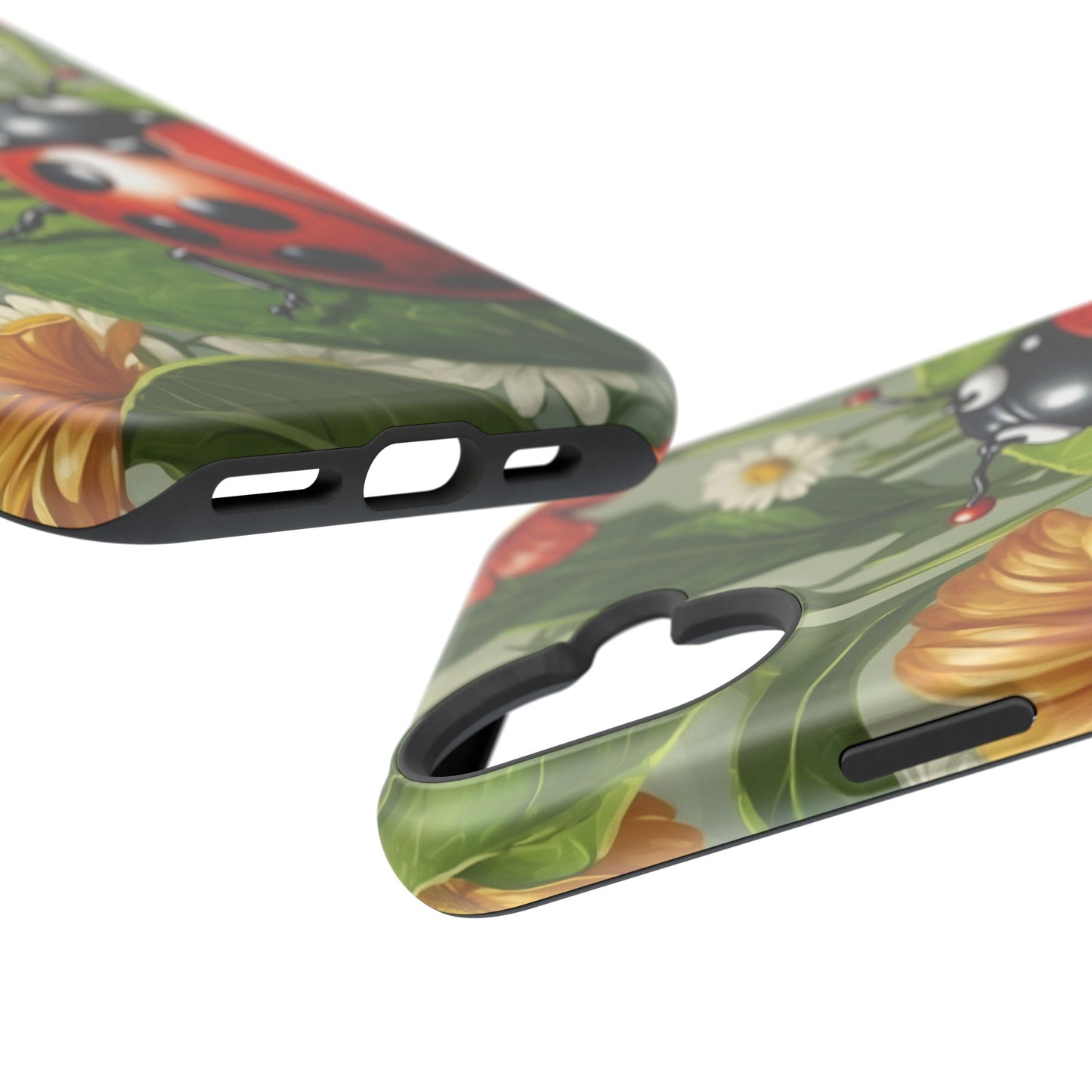 Ladybug Garden MagSafe iPhone Case – Whimsical Floral Design