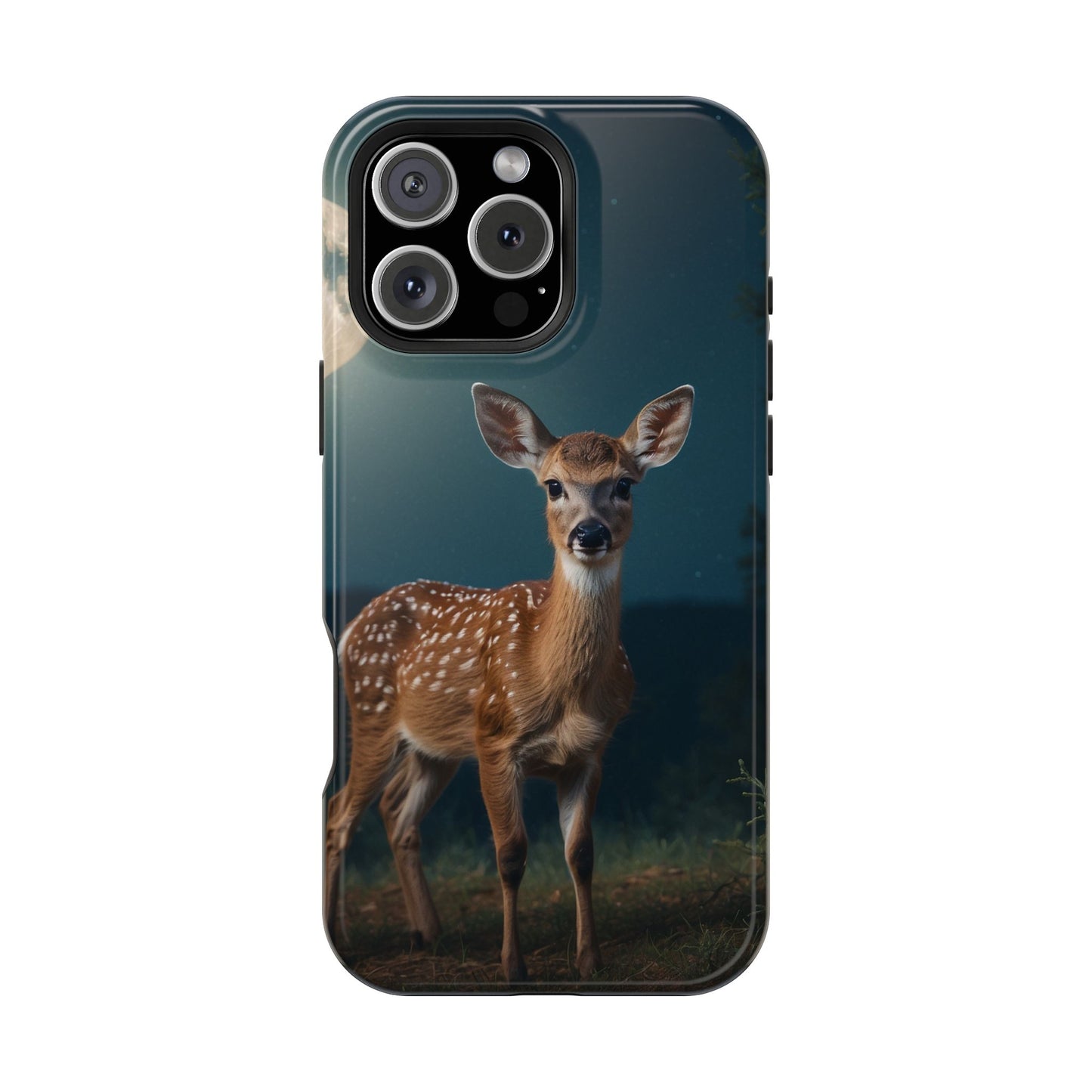 MagSafe-Compatible iPhone Case – Mystic Fawn Under the Moonlit Sky