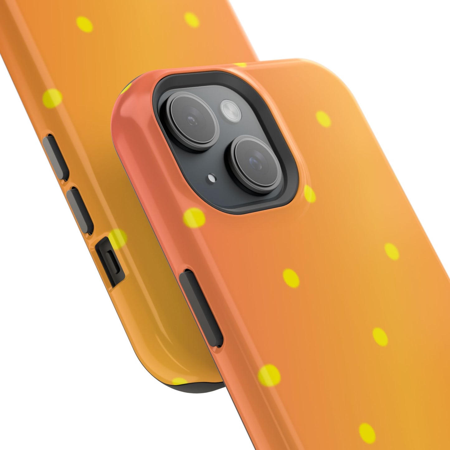 Sunset Gradient Polka Dots MagSafe iPhone Case – Shockproof, Matte Finish, Dual-Layer Protection