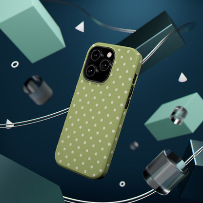 Sage Green Polka Dots – MagSafe iPhone Case