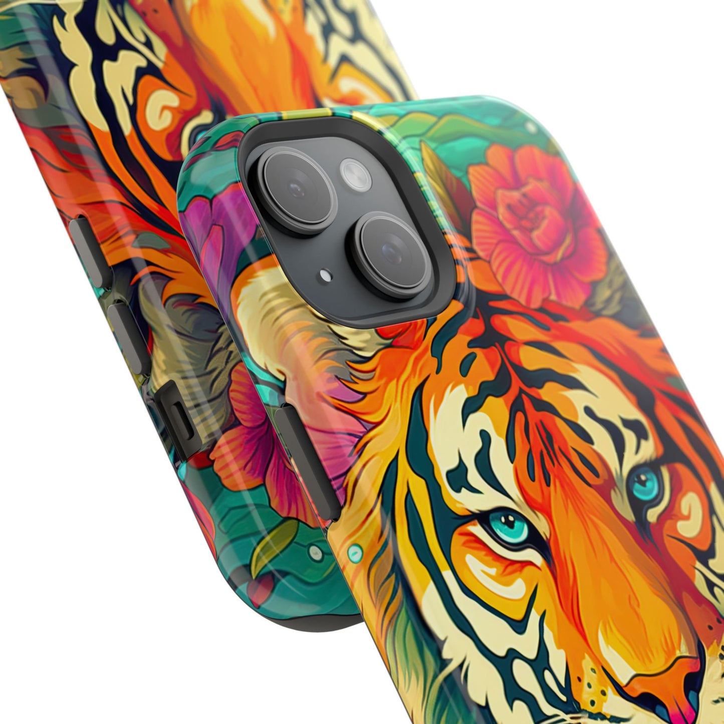 Fierce Rainbow Tiger Art - MagSafe iPhone Case