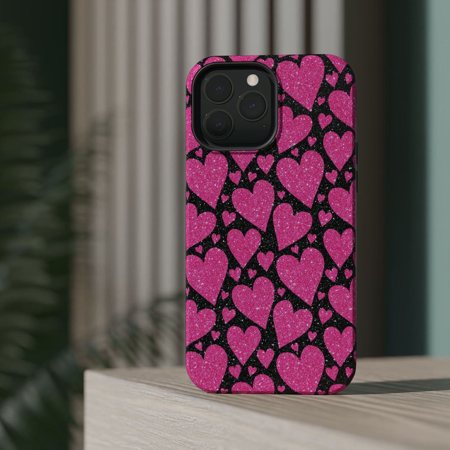 Glitter Hearts MagSafe iPhone Case