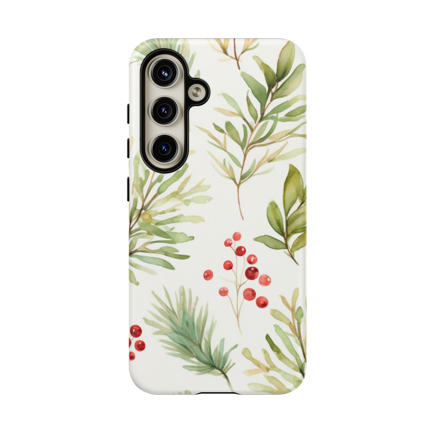 Winter Greenery & Berry Watercolor – Samsung Galaxy Series Case