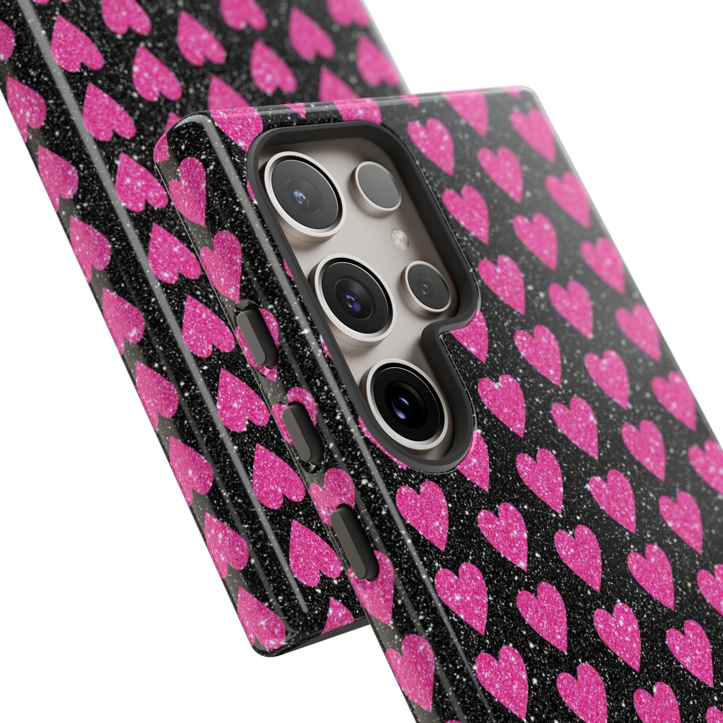 Glitter Pink Hearts Samsung Galaxy Case