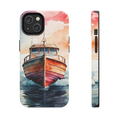 Sunset Sail Watercolor Boat – iPhone Series Case