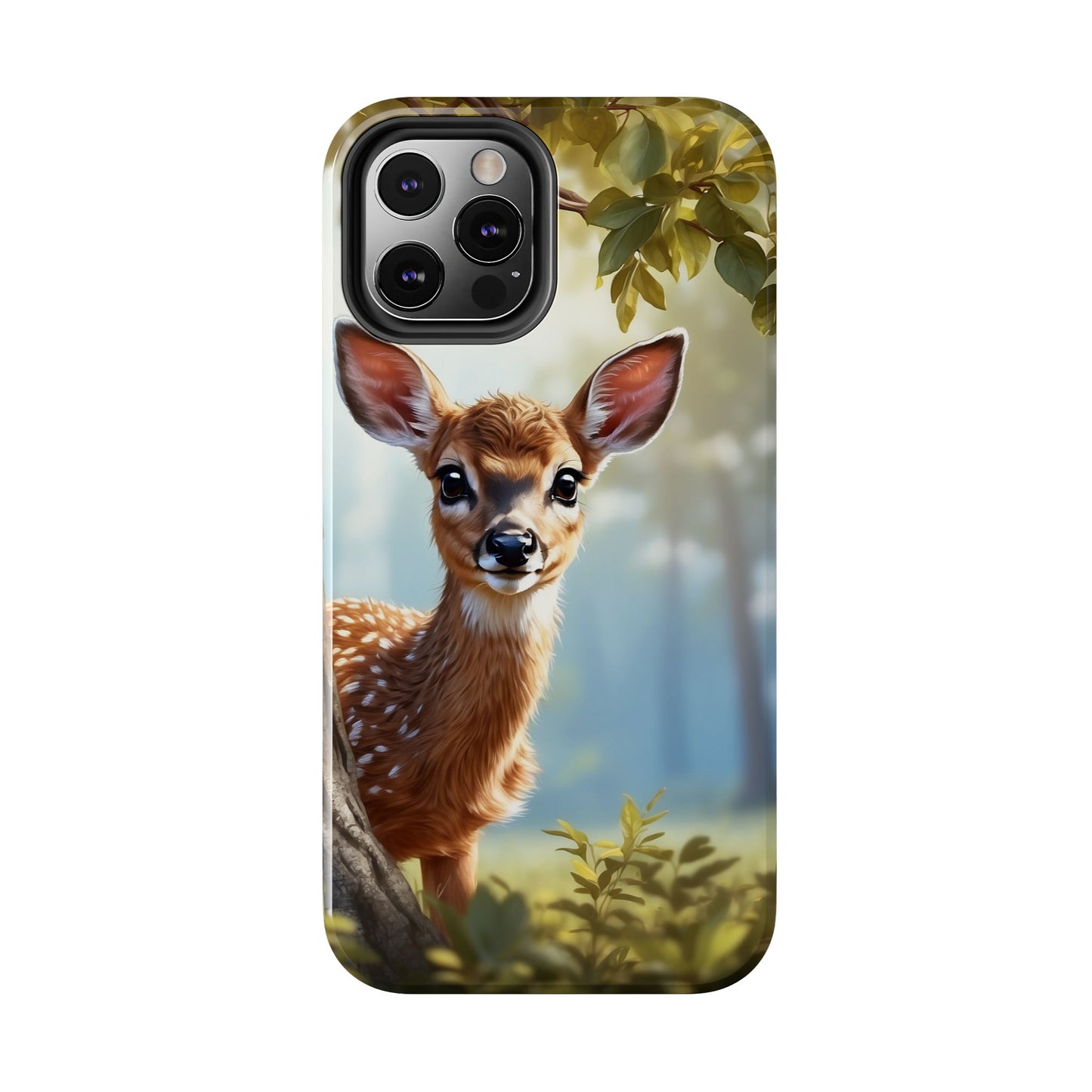 Whimsical Fawn in a Sunlit Forest iPhone Case