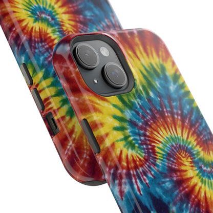 Retro Rainbow Tie-Dye MagSafe Case – Swirl Design