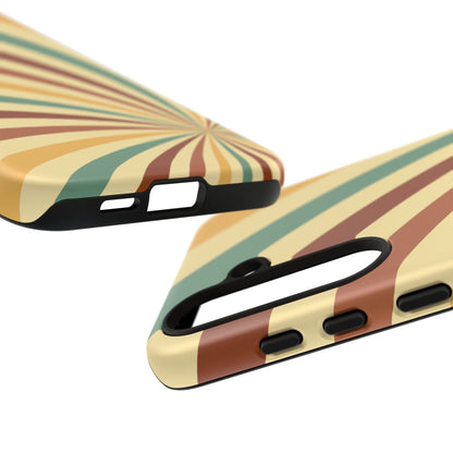 Earthy Retro Swirl Samsung Galaxy Case – Dual-Layer Protection with 70s-Inspired Earth Tones