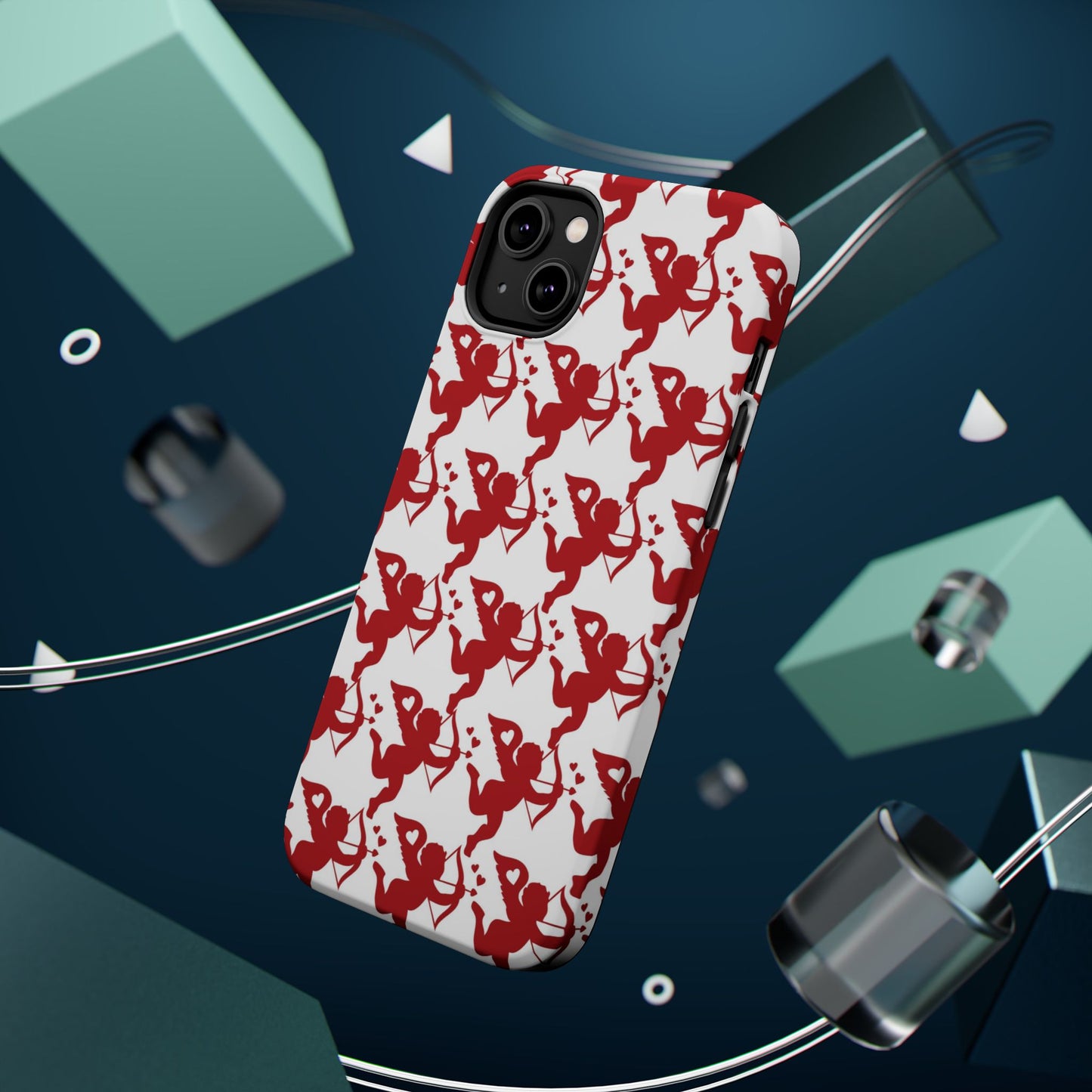 Red Cupid Love Pattern MagSafe Case