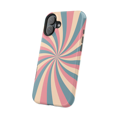 Vintage Pastel Swirl MagSafe iPhone Case – Dual-Layer Protection with 70s-Inspired Design