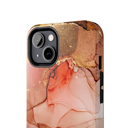 Ruby Red Marble Samsung Galaxy Case - Elegant Red Marble with Gold Accents