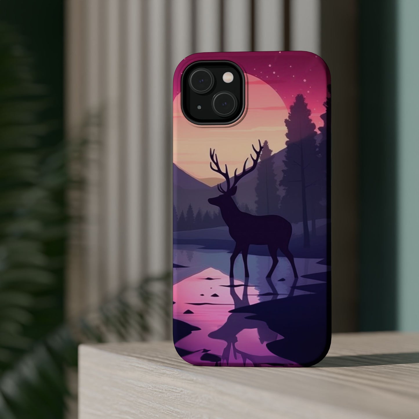 Twilight Elegance: Stag Reflection – MagSafe iPhone Case