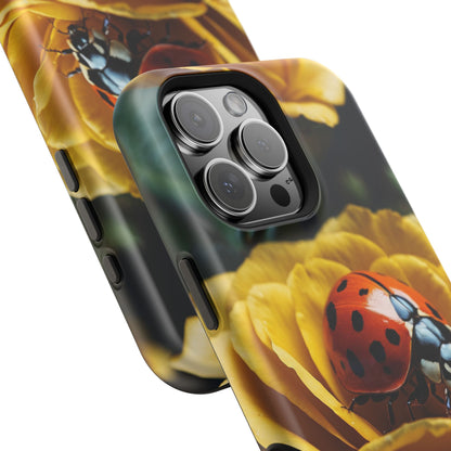 MagSafe iPhone Case: Ladybug on Yellow Petals