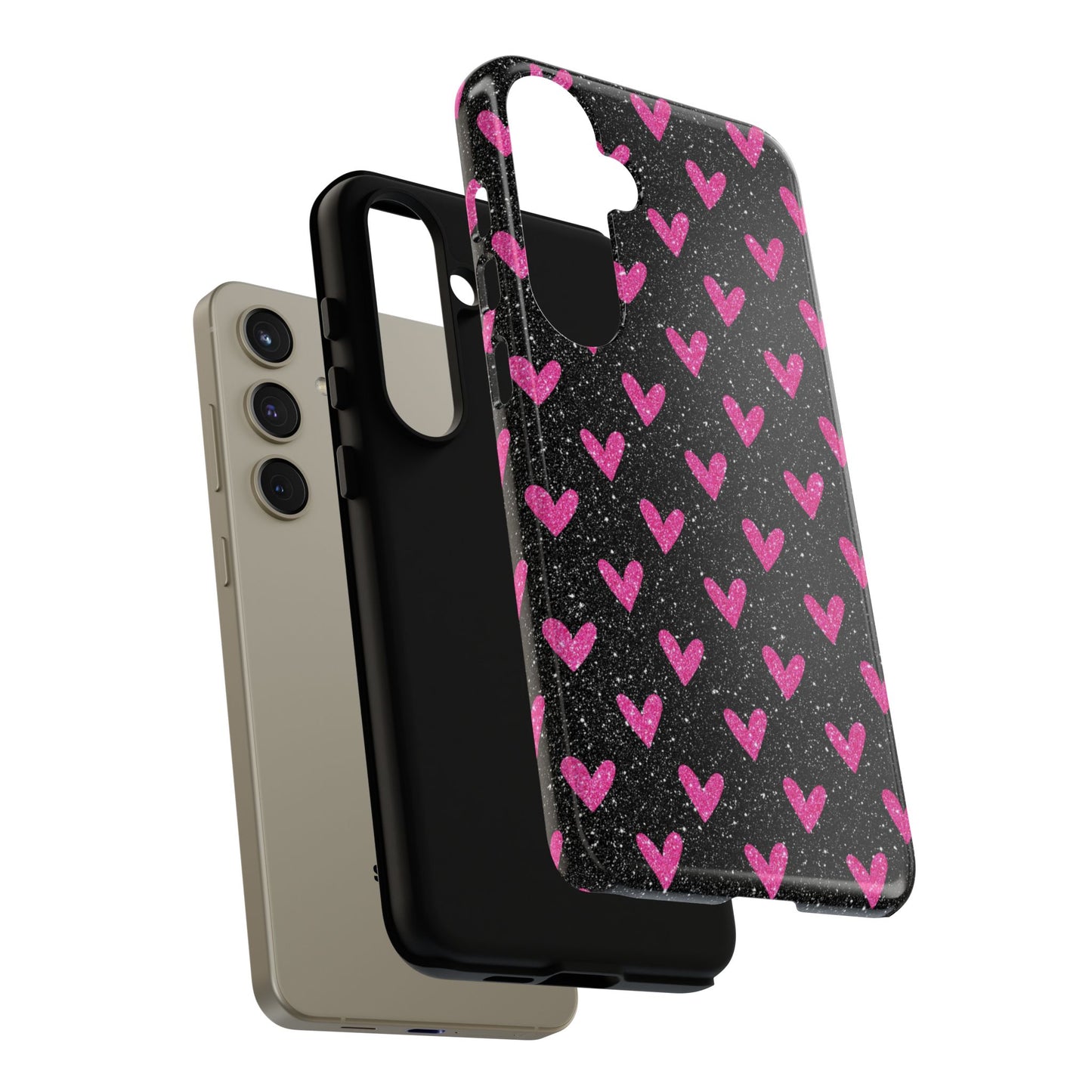 Sparkling Pink Hearts Samsung Galaxy Case