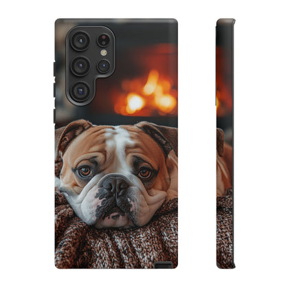 Cozy Bulldog Samsung Galaxy Case – Fireside-Inspired Protective Cover