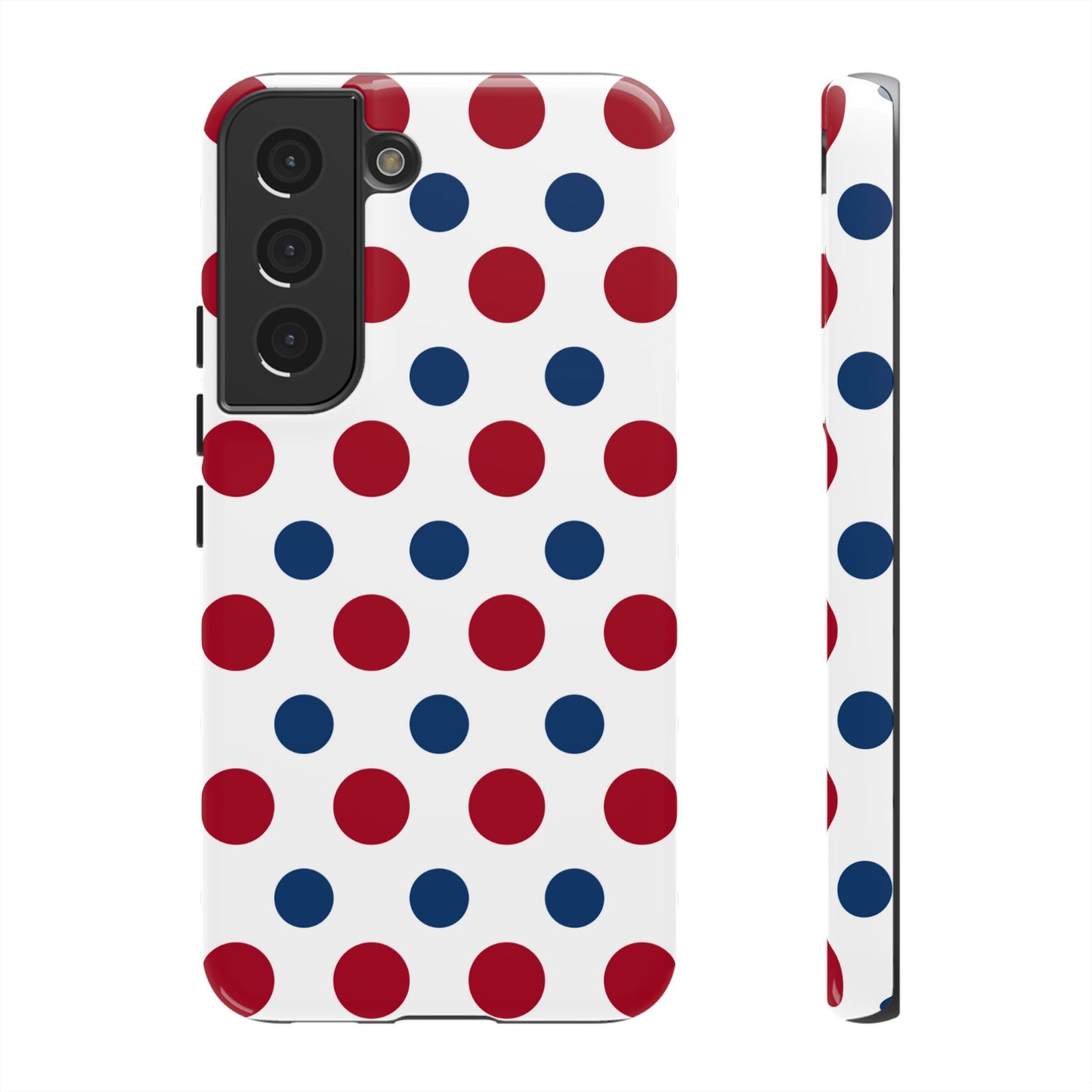 Patriotic Navy, White, and Red Polka Dot Samsung Galaxy Case