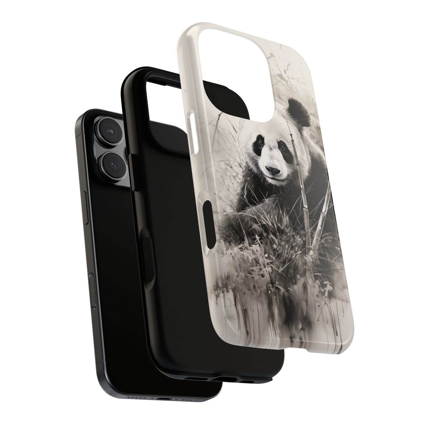 Premium Cute Phone Case: Charcoal Art Panda Bear