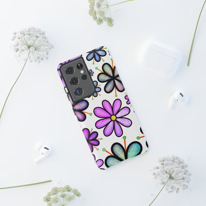 Whimsical Lavender Floral Samsung Galaxy Case – Ultra-Slim, High-Gloss Finish